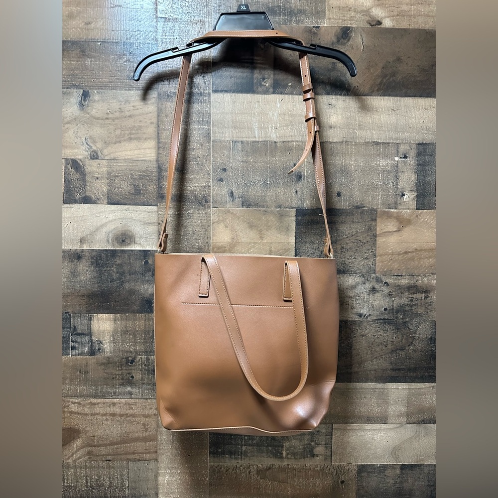 NEW Henny & Lev Women’s Whiskey Faux Leather Satchel Shoulder Large Tote Handbag